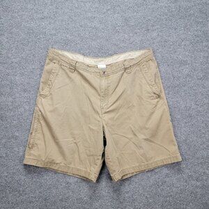 Columbia Shorts Mens 40W Beige Chino Flat‎ Front Outdoors Hiking Camping Casual